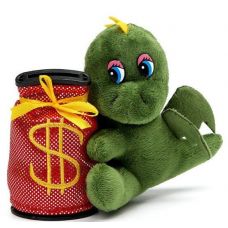 Soft toy Dragon with a piggy bank, 12 cm, color MIX
